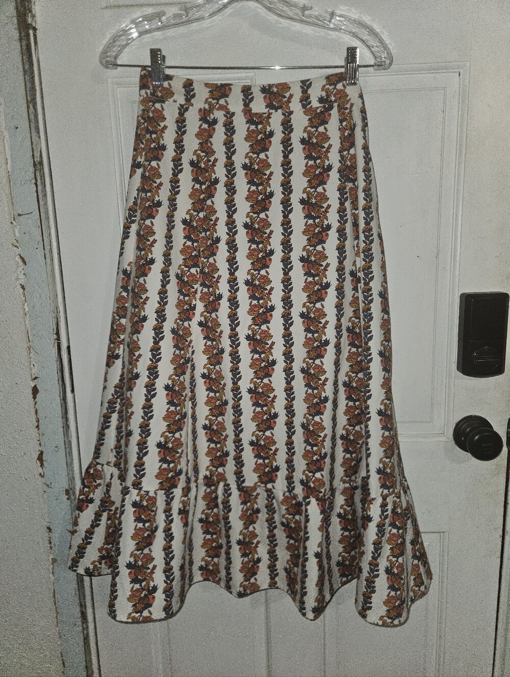 O.P.T.Floral Elastic Zip A line Tiered Midi Skirt ...small - Picture 2 of 13